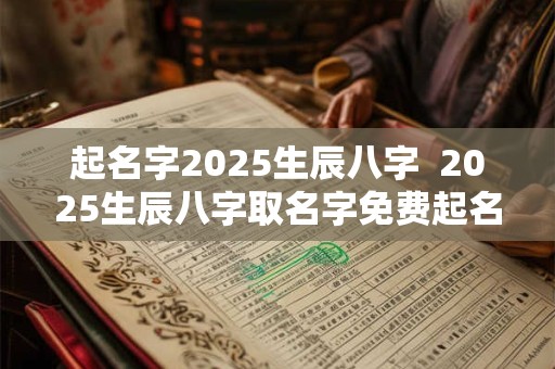 详细阅读:起名字2025生辰八字 2025生辰八字取名字免费起名 起名字2025生辰八字 2025生辰八字取名字免费起名