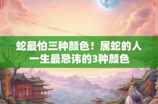 蛇最怕三种颜色！属蛇的人一生最忌讳的3种颜色