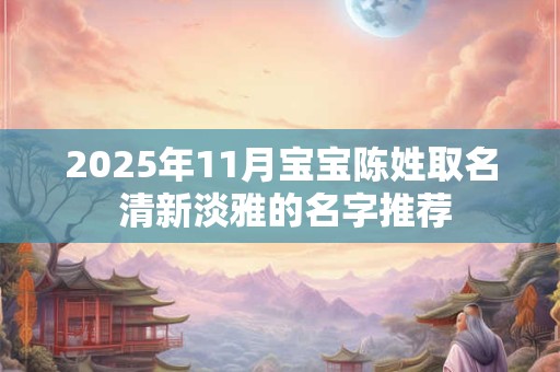 2026年11月宝宝陈姓取名 清新淡雅的名字推荐