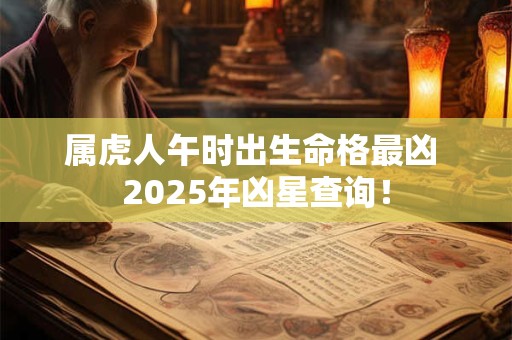 属虎人午时出生命格最凶 2025年凶星查询！