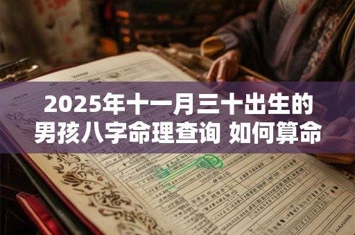 2025年十一月三十出生的男孩八字命理查询 如何算命