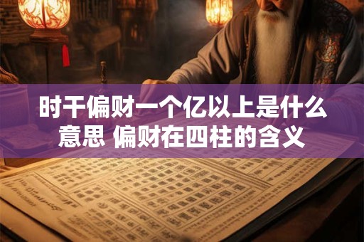 时干偏财一个亿以上是什么意思 偏财在四柱的含义