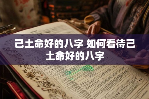 己土命好的八字 如何看待己土命好的八字