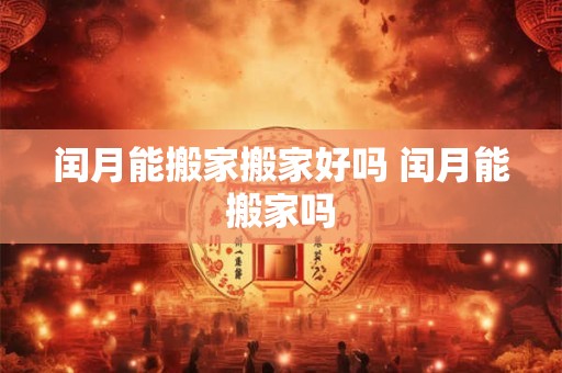 闰月能搬家搬家好吗 闰月能搬家吗