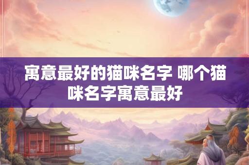 寓意最好的猫咪名字 哪个猫咪名字寓意最好