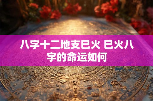 八字十二地支巳火 巳火八字的命运如何