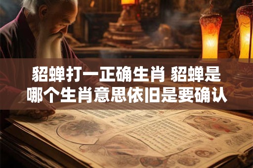 貂蝉打一正确生肖 貂蝉是哪个生肖意思依旧是要确认貂蝉是哪个生肖