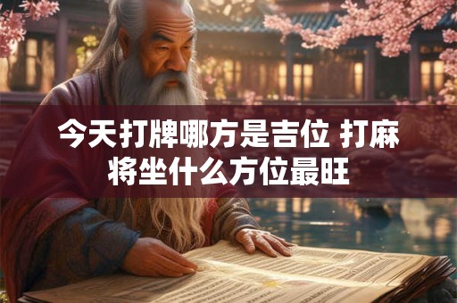 今天打牌哪方是吉位 打麻将坐什么方位最旺