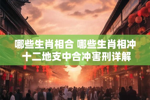 哪些生肖相合 哪些生肖相冲 十二地支中合冲害刑详解