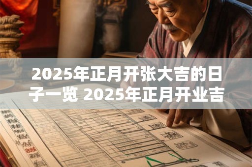 2025年正月开张大吉的日子一览 2025年正月开业吉日