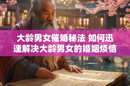 大龄男女催婚秘法 如何迅速解决大龄男女的婚姻烦恼