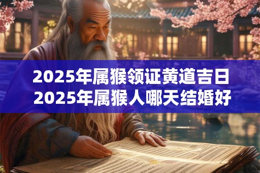 2025年属猴领证黄道吉日 2025年属猴人哪天结婚好