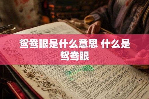 详细阅读:鸳鸯眼是什么意思 什么是鸳鸯眼 鸳鸯眼是什么意思 什么是鸳鸯眼