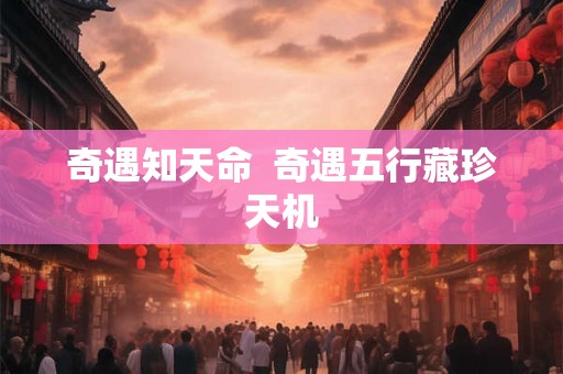 奇遇知天命  奇遇五行藏珍天机