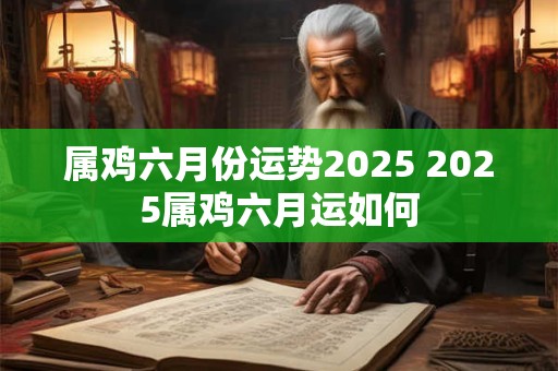 属鸡六月份运势2025 2025属鸡六月运如何
