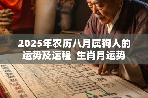 2025年农历八月属狗人的运势及运程  生肖月运势