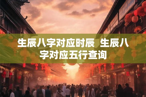 生辰八字对应时辰  生辰八字对应五行查询