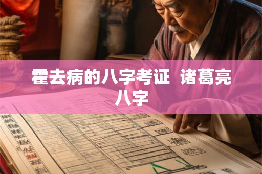 霍去病的八字考证  诸葛亮八字