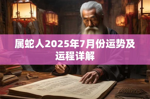 属蛇人2025年7月份运势及运程详解