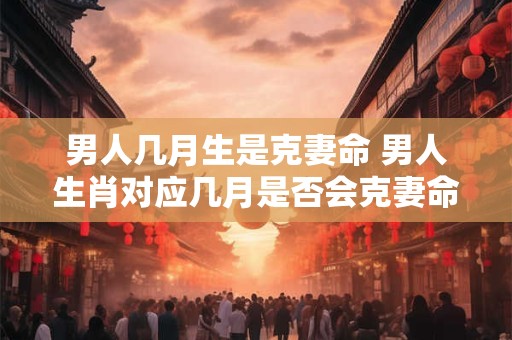 男人几月生是克妻命 男人生肖对应几月是否会克妻命