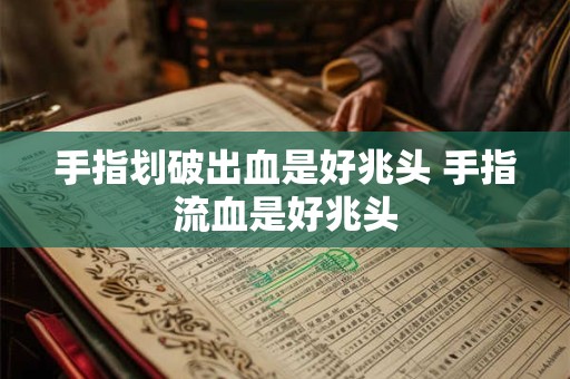 手指划破出血是好兆头 手指流血是好兆头