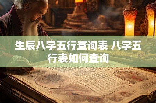 生辰八字五行查询表 八字五行表如何查询