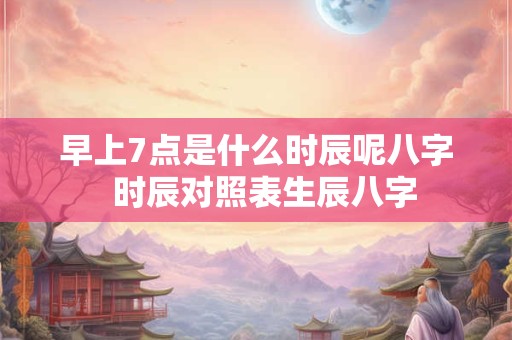 早上7点是什么时辰呢八字  时辰对照表生辰八字