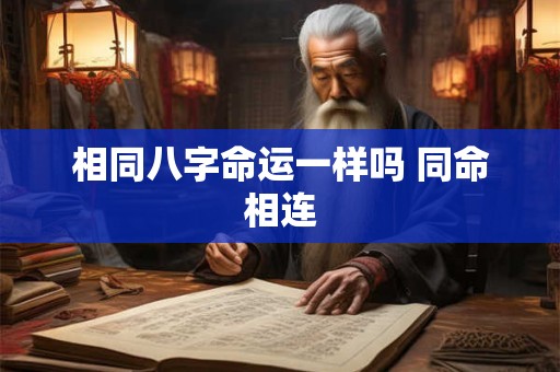 相同八字命运一样吗 同命相连