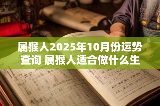 属猴人2025年10月份运势查询 属猴人适合做什么生意