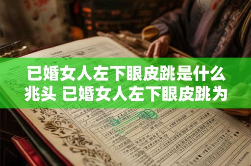 已婚女人左下眼皮跳是什么兆头 已婚女人左下眼皮跳为何