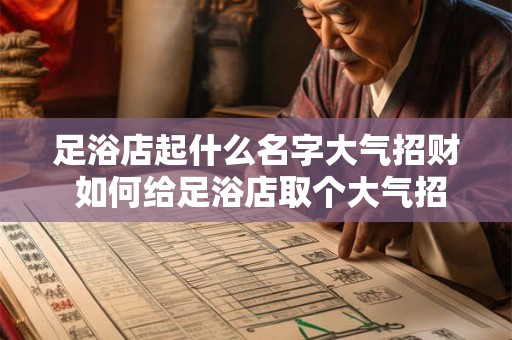 足浴店起什么名字大气招财 如何给足浴店取个大气招财的名字