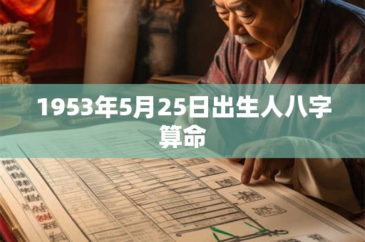 1953年5月25日出生人八字算命