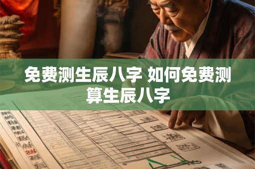 免费测生辰八字 如何免费测算生辰八字