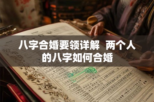 八字合婚要领详解  两个人的八字如何合婚