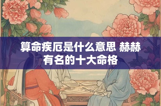算命疾厄是什么意思 赫赫有名的十大命格