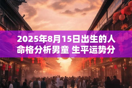 2025年8月15日出生的人命格分析男童 生平运势分析