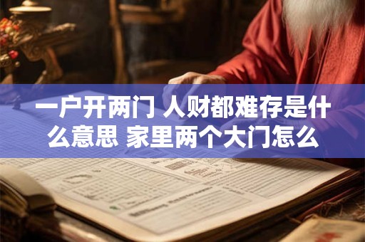 一户开两门 人财都难存是什么意思 家里两个大门怎么化解