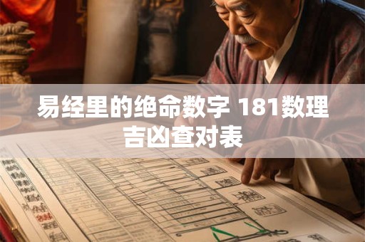 易经里的绝命数字 181数理吉凶查对表