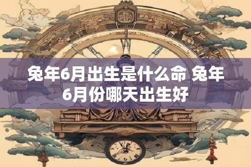 兔年6月出生是什么命 兔年6月份哪天出生好