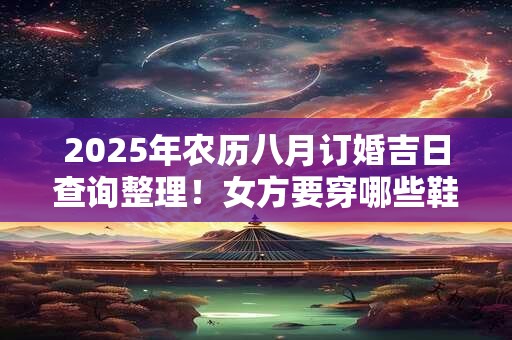 2025年农历八月订婚吉日查询整理！女方要穿哪些鞋子