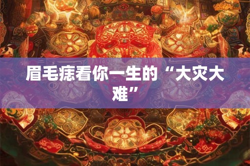 眉毛痣看你一生的“大灾大难”