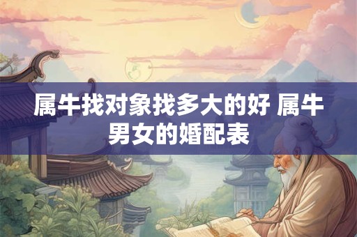 属牛找对象找多大的好 属牛男女的婚配表