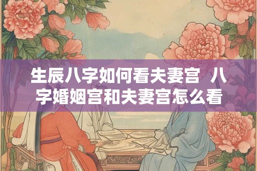 生辰八字如何看夫妻宫  八字婚姻宫和夫妻宫怎么看
