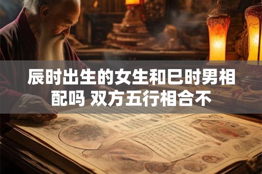 辰时出生的女生和巳时男相配吗 双方五行相合不