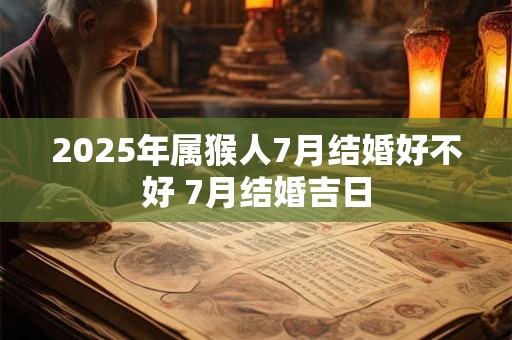2025年属猴人7月结婚好不好 7月结婚吉日