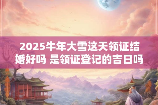 2025牛年大雪这天领证结婚好吗 是领证登记的吉日吗