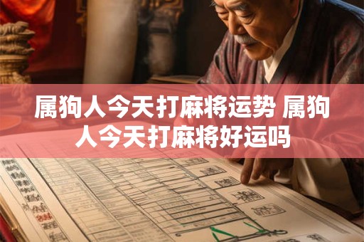属狗人今天打麻将运势 属狗人今天打麻将好运吗