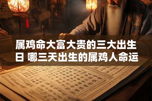 属鸡命大富大贵的三大出生日 哪三天出生的属鸡人命运大富大贵