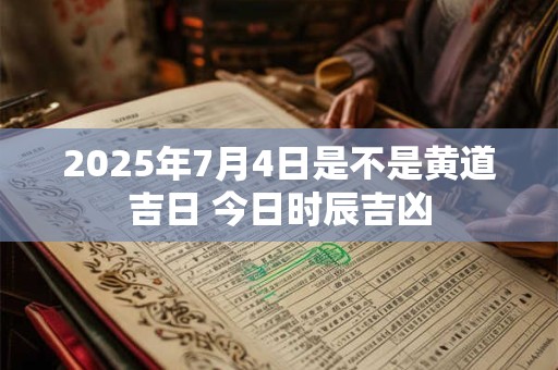 2025年7月4日是不是黄道吉日 今日时辰吉凶
