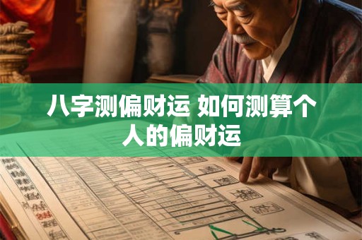 八字测偏财运 如何测算个人的偏财运